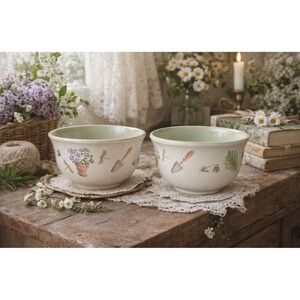 90s Vintage Pfaltzgraff Naturewood dessert bowl set of 2 Cottagecore Garden Boho